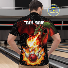 Load image into Gallery viewer, Flaming Dragon Bowling Shirt Custom for Men Women Bowling Team League MBL88