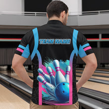 Load image into Gallery viewer, Pink&amp;Blue Bowling Shirt for Men Women Team Bowling Jersey Bowling Polo &amp; 1/4 Zip MBL57