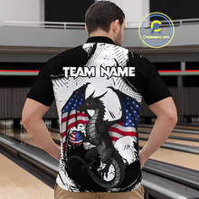 Load image into Gallery viewer, Black &amp; White Quarter-Zip Bowling Team Jersey Custom American Dragon Bowling Shirt Unisex QZT687