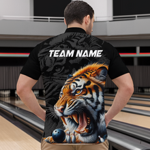 Load image into Gallery viewer, Custom Tiger Bowling Shirt Tiger Bowling Team League Unisex Quarter-Zip Bowling Outfit QZT638
