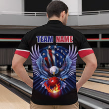 Load image into Gallery viewer, American Bowling Quarter-Zip Shirt For Men &amp; Women Custom Eagle Bowling Team Jersey Black BDT539