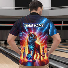 Load image into Gallery viewer, Custom Tiger Bowling Jersey Thunder Bowling Team Shirt Quarter-Zip Bowling for Men Women QZT637