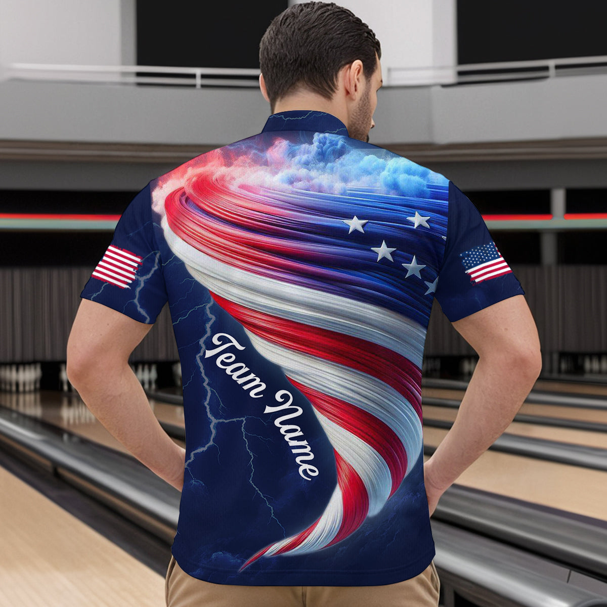 American Bowling Shirt for Men Women Custom Quarter-Zip Bowling Team League QZT616