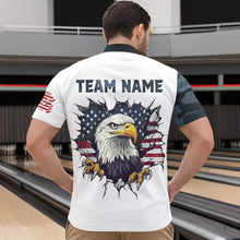 Load image into Gallery viewer, Camouflage Bowling Shirt Custom Eagle Bowling Team Jersey Patriotic Quarter-Zip Shirt QZT676