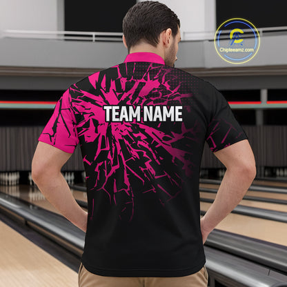 Custom Pink Bowling Shirt Blue for Men Women and Team Bowling Jerseys MBL102