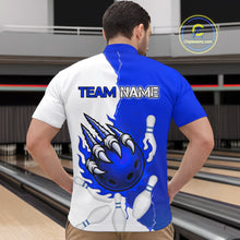 Load image into Gallery viewer, Custom Sharp Claws Bowling Shirt Blue Men Women Team Bowling Flaming Jerseys MBL91