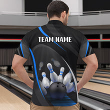 Load image into Gallery viewer, Blue Bowling Shirts for Men Women Team Custom Bowling Polo &amp; Quarter Zip Shirt MBL71