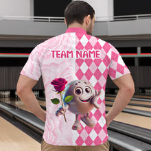 Load image into Gallery viewer, Personalized Rose Bowling Team Jersey Quarter-Zip Bowling Shirt for Couples QZT611