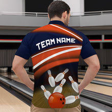 Load image into Gallery viewer, Custom Orange Bowling Jersey Bowling Team Shirts For Men Bowling League Polo &amp; 1/4 Zip HNT163