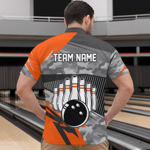 Load image into Gallery viewer, Orange Camo Bowling Shirts for Women Men Custom Team Bowling Polo &amp; 1/4 Zip Shirt MBL61