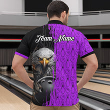 Load image into Gallery viewer, Purple Eagle Bowling Custom Men Bowling Shirt Polo &amp; Quarter-Zip Bowling Team Jerseys HNT49