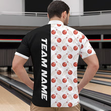 Load image into Gallery viewer, White Bowling Pattern Custom Men Bowling Polo &amp; Quarter-Zip Shirts Bowling Team Jerseys HNT45