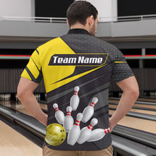 Load image into Gallery viewer, Yellow Bowling Shirt for Men&amp;Women Team Bowling Jersey Colorful Bowling Polo &amp; 1/4 Zip MBL49