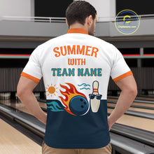 Load image into Gallery viewer, Personalized Flame Bowling Shirt Quarter-Zip Bowling Summer with Team Name Gift for Bowlers QZT697