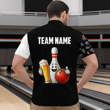 Load image into Gallery viewer, Custom Beer Bowling Shirt  Funny Bowling Team League 1/4 Zip Bowling Shirt for Men QZT403