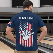 Load image into Gallery viewer, Patriotic Bowling Shirts American Flag Bowling Polo &amp; 1/4 Shirt for Men Women Team MBL16