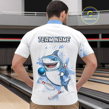 Load image into Gallery viewer, Blue Shark Bowling Custom Men Bowling Shirt Polo &amp; Quarter-Zip Bowling Team Jerseys HNT62