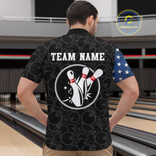 Load image into Gallery viewer, Personalized American Bowling Shirt Quarter-Zip Bowling Jersey Patriotic Bowling Outfit QZT684