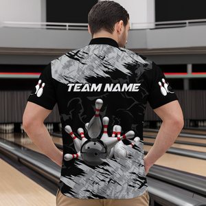 Bowling Shirt Bowling Jersey for Men Custom Bowling Gifts for Men Team with Name Polo & 1/4 Zip HNT16