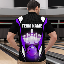 Load image into Gallery viewer, Purple Bowling Shirt for Men and Women Bowling Jersey with Team Bowling Polo &amp; 1/4 Zip MBL42