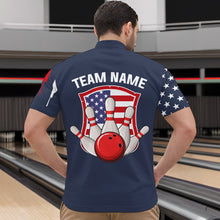 Load image into Gallery viewer, American Flag Bowling Shirt Patriotic Bowling Jersey for Men Women Bowling Polo&amp;1/4 Zip MBL25