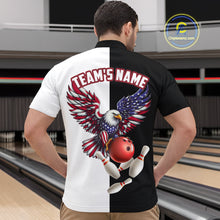 Load image into Gallery viewer, American Eagle Quarter-Zip Bowling Shirt Custom Black &amp; White Bowling Jersey for Men And Women QZT686
