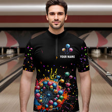 Load image into Gallery viewer, Custom Colorful Dandelion Bowling Shirt Bowling Team Jersey Quarter-Zip Bowling Performance QZT672