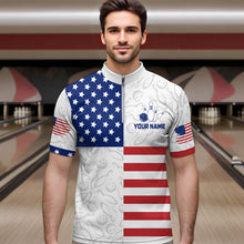 Load image into Gallery viewer, American Flag Bowling Shirt Patriotic Bowling Shirts for Men Women Bowling Jersey MBL24