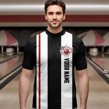 Load image into Gallery viewer, American Flag Bowling Shirt Patriotic Bowling Jersey for Men Women Bowling Polo&amp;1/4 Zip MBL29