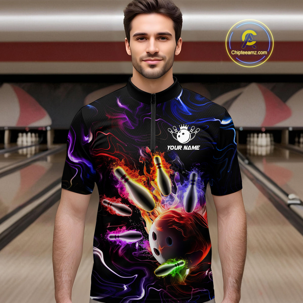 Custom Colorful Bowling Team Shirt for Men Bowling League Jersey Bowlers Gift QZT728