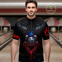 Load image into Gallery viewer, Custom Eagle Skull Bowling Men Shirts Bowling Uniform Polo &amp; 1/4 Zip Bowling Team Jerseys HNT102