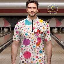 Load image into Gallery viewer, Ink Watercolor Pink Bowling Shirt for Men Women Custom Team Bowling Jerseys MBL103