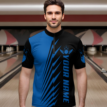 Load image into Gallery viewer, Custom Blue Bowling Shirts for Men Women Team Bowling Polo &amp; 1/4 Zip Shirt MBL48