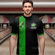 Load image into Gallery viewer, Green Bowling Shirt Custom St Patrick Day for Men Women Quarter-Zip Bowling Jersey QZT622