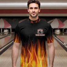 Load image into Gallery viewer, Personalized Bowling Jersey with Name and Team Name Bowling Team Jersey Bowling Quarter-Zip Shirt for Men QZT17