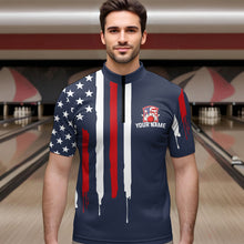 Load image into Gallery viewer, American Flag Bowling Shirt Patriotic Bowling Jersey for Men Women Bowling Polo&amp;1/4 Zip MBL25