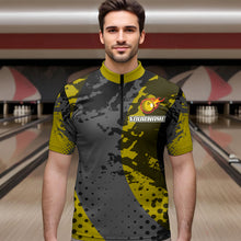 Load image into Gallery viewer, Fire Bowling Shirt Custom Yellow Bowling Jersey for Men Women with Team Name MBL63