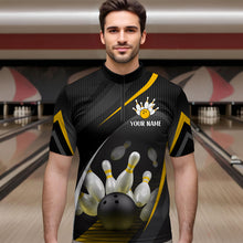 Load image into Gallery viewer, Yellow Bowling Shirts for Men Women Team Custom Bowling Polo &amp; Quarter Zip Shirt MBL71
