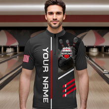 Load image into Gallery viewer, Personalized US Flag Eagle Bowling Shirt Bowling Jersey for Men Polo &amp; 1/4 Zip Shirt Team League HNT24