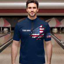 Load image into Gallery viewer, Patriotic Bowling Shirts American Flag Bowling Polo &amp; 1/4 Shirt for Men Women Team MBL16