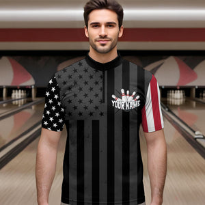 Eagle Bowling Quarter-Zip Shirt Custom Bowling Jersey for Men Bowling Team League QZT51