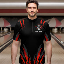 Load image into Gallery viewer, Skull Bowling Custom Men Bowling Polo &amp; Quarter-Zip Bowling Team Jerseys HNT47