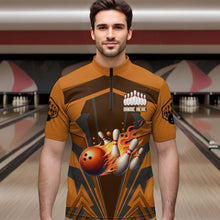 Load image into Gallery viewer, Personalized Bowling Jersey Custom Bowling Team Jersey Bowling Quarter-Zip Shirt for Men QZT23