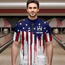 Load image into Gallery viewer, Patriotic Bowling Shirt for Men Women Custom Bowling Polo Shirt &amp; Quarter-Zip Shirts MBL01