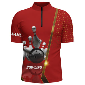 Personalized Men Bowling Quarter-Zip Shirt for Men Bowlers Custom Team bowling Jersey | Multi color NQS5947