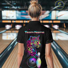 Load image into Gallery viewer, Custom Multicolor Leopard Bowling Shirts For Women Bowling Team Shirt Polo &amp; 1/4 Zip HNT134