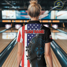 Load image into Gallery viewer, Patriotic Wolf Bowling Shirts for Team Men Women Wolf Bowling Jerseys American Flag MBL203