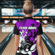 Load image into Gallery viewer, Custom Purple Butterflies Bowling Shirts for Men Women Bowling Jersey Team Name MBL79