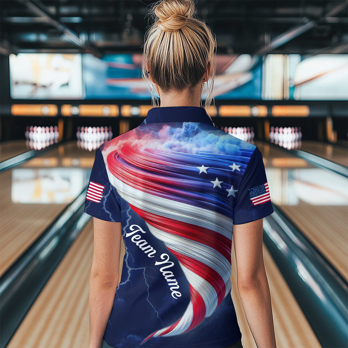 American Bowling Shirt for Men Women Custom Quarter-Zip Bowling Team League QZT616