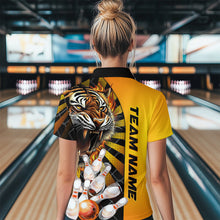 Load image into Gallery viewer, Yellow Tiger Bowling Custom Women Bowling Polo &amp; Quarter-Zip Bowling Team Jerseys HNT44